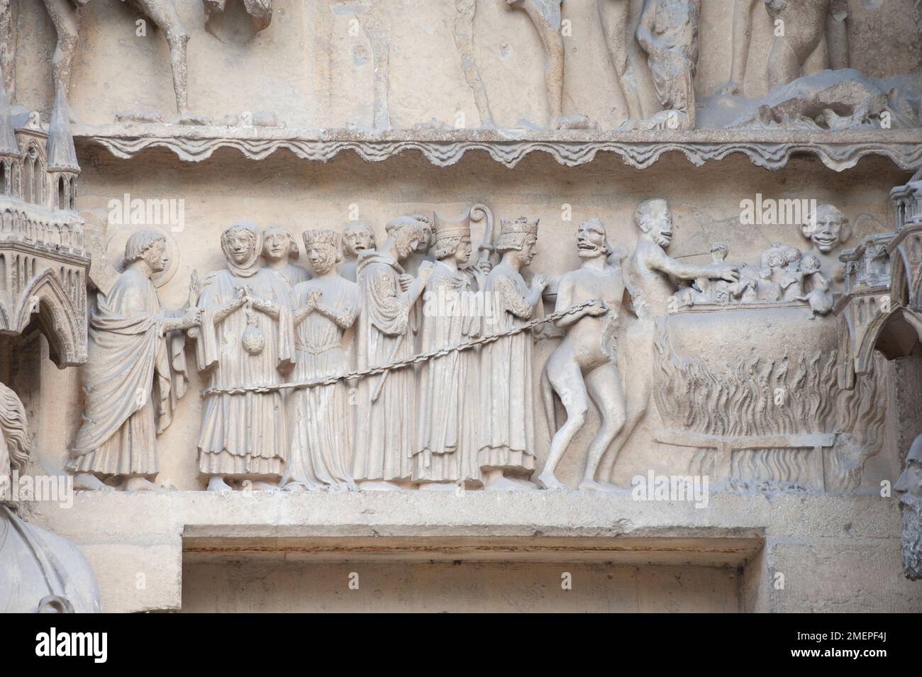France, Alsace, Strasbourg, Cathedral of Notre Dame (Notre Dame de Strasbourg), relief Stock Photo