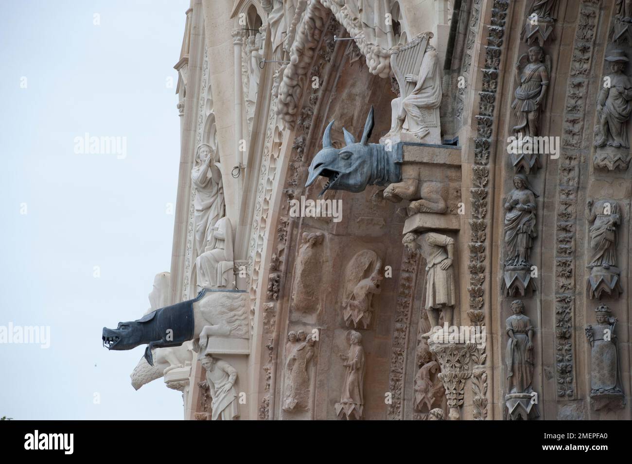 France, Marne, Reims (Rheims), Reims Cathedral, gargoyles Stock Photo