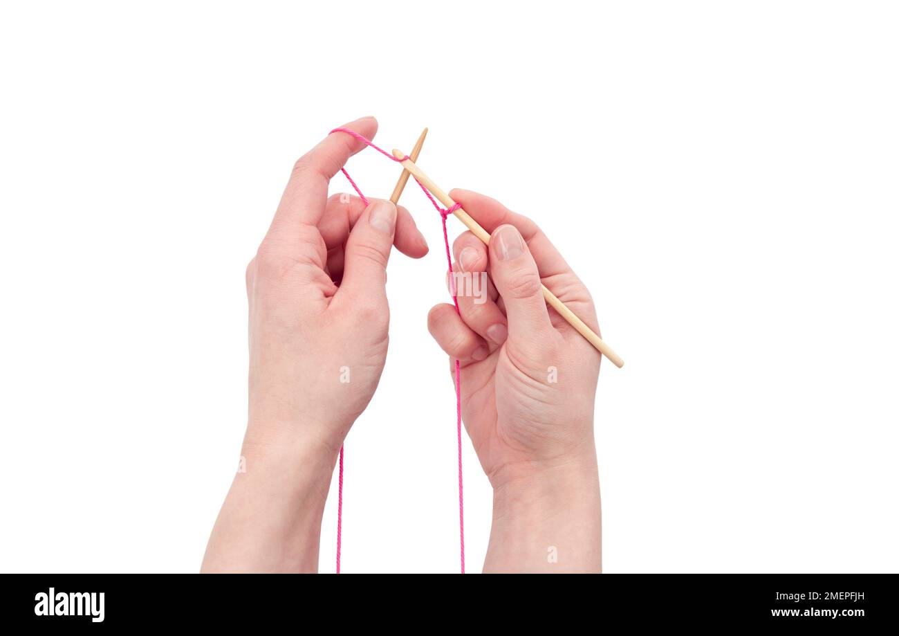 Crochet provisional caston knitting technique Stock Photo Alamy