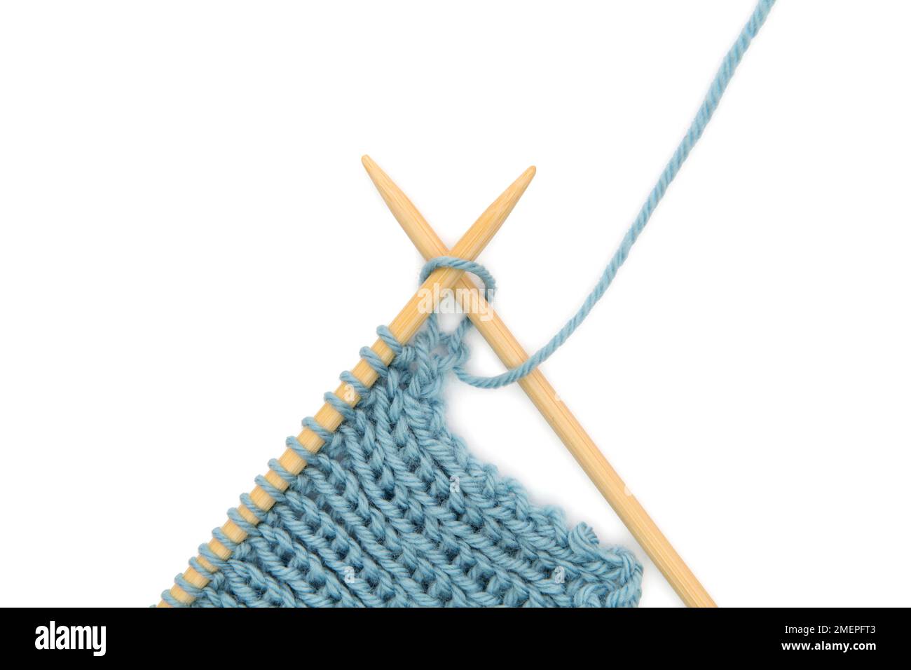 Very stretchy single rib castoff knitting technique Stock Photo Alamy