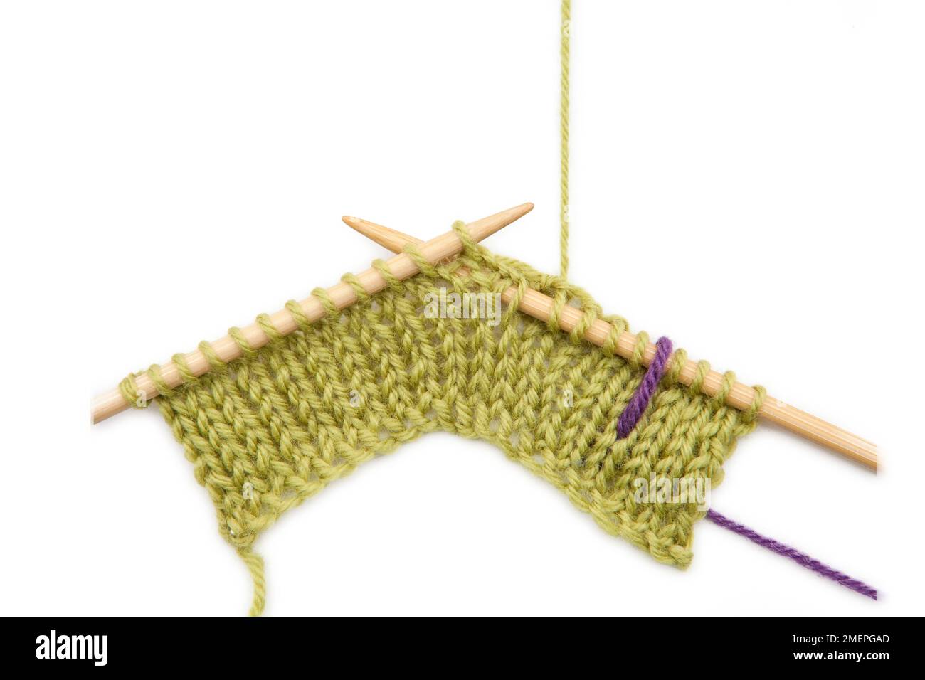 Dip stitch knitting technique Stock Photo