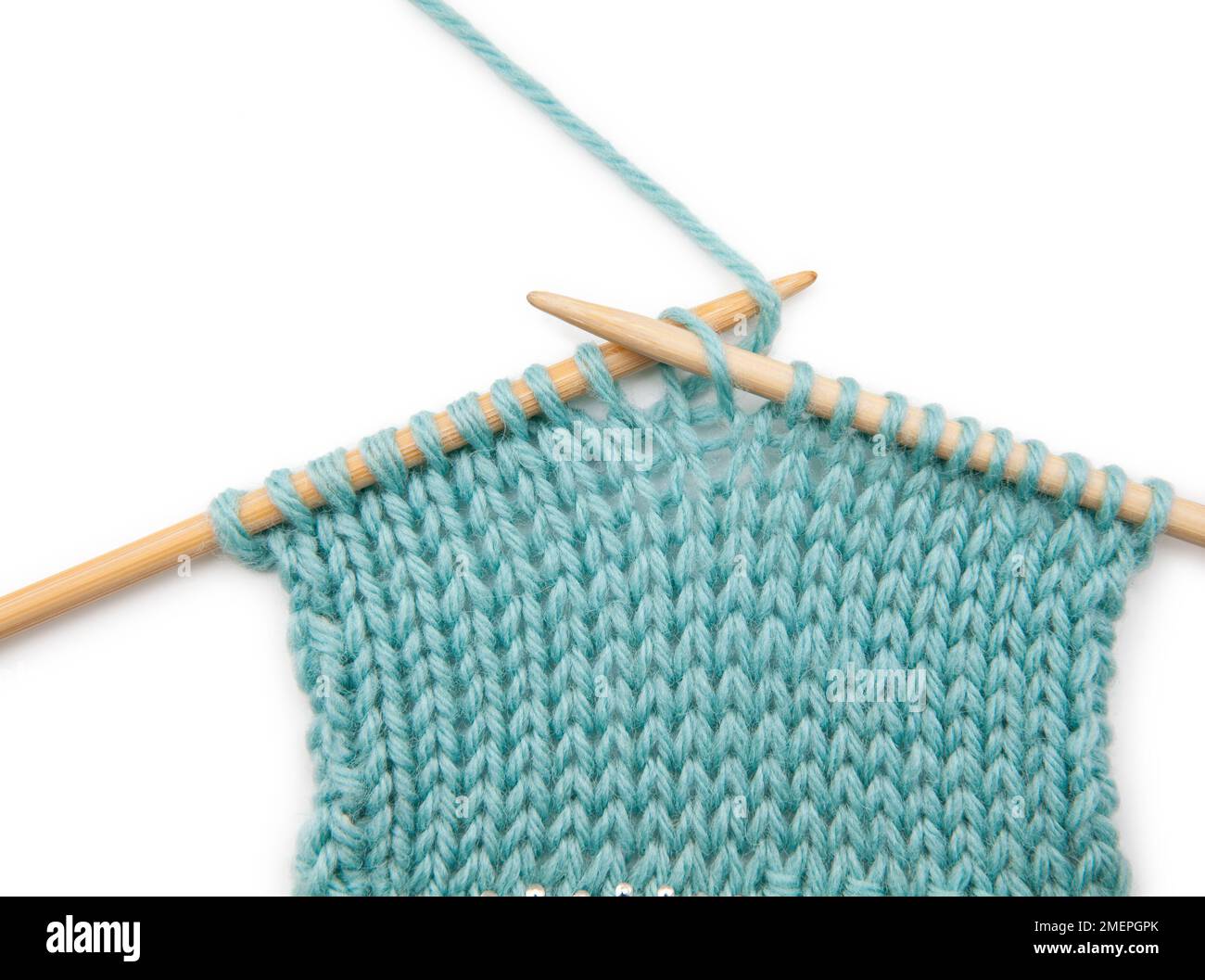 Example of reverse knit stitch Stock Photo