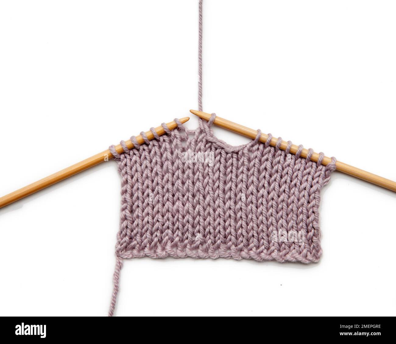 Example of one row horizontal buttonhole knitting Stock Photo Alamy