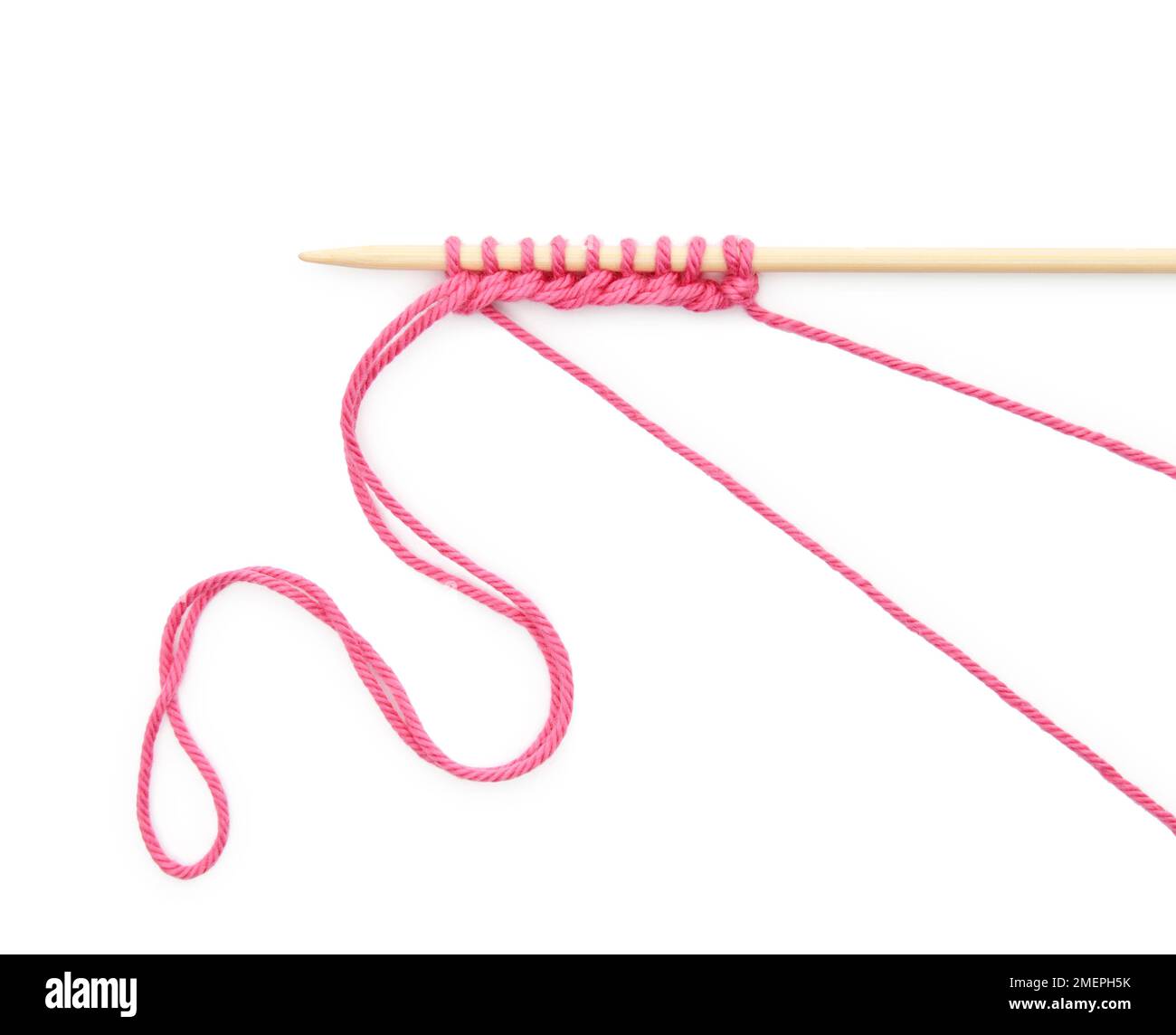 Twostrand double caston knitting technique Stock Photo Alamy