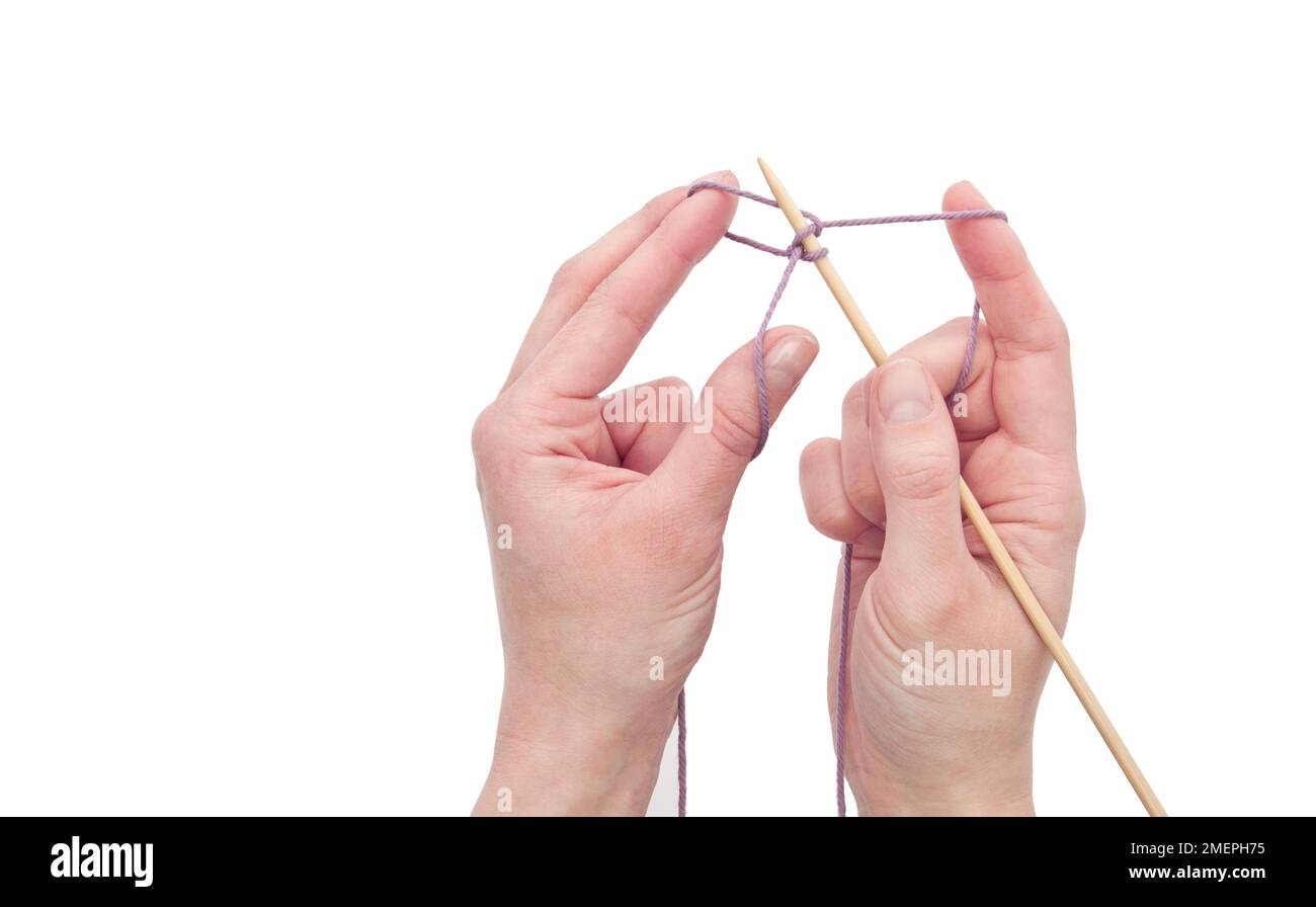 Italian caston knitting technique Stock Photo Alamy