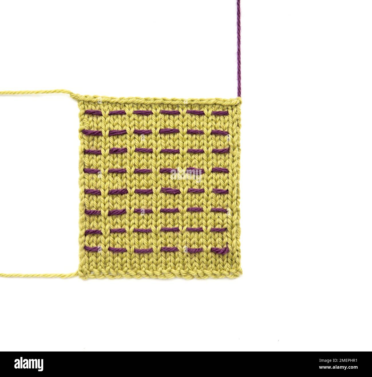 Example of running stitch knitting technique Stock Photo Alamy