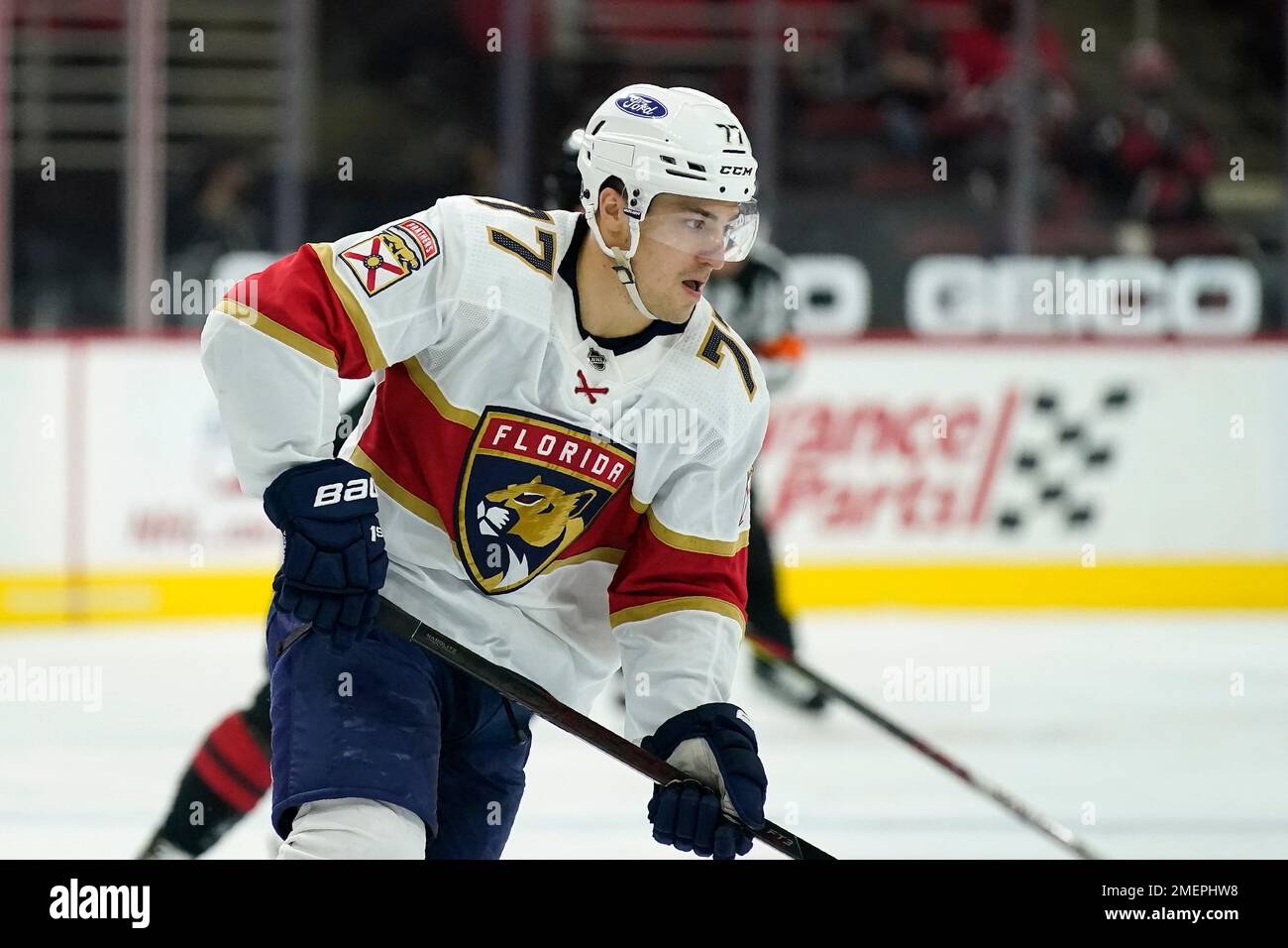 Florida Panthers center Frank Vatrano (77) skates during the first period  at an NHL preseason hockey game against the Nashville Predators, Sunday,  Sept. 26, 2021, in Sunrise, Fla. (AP Photo/Marta Lavandier Stock