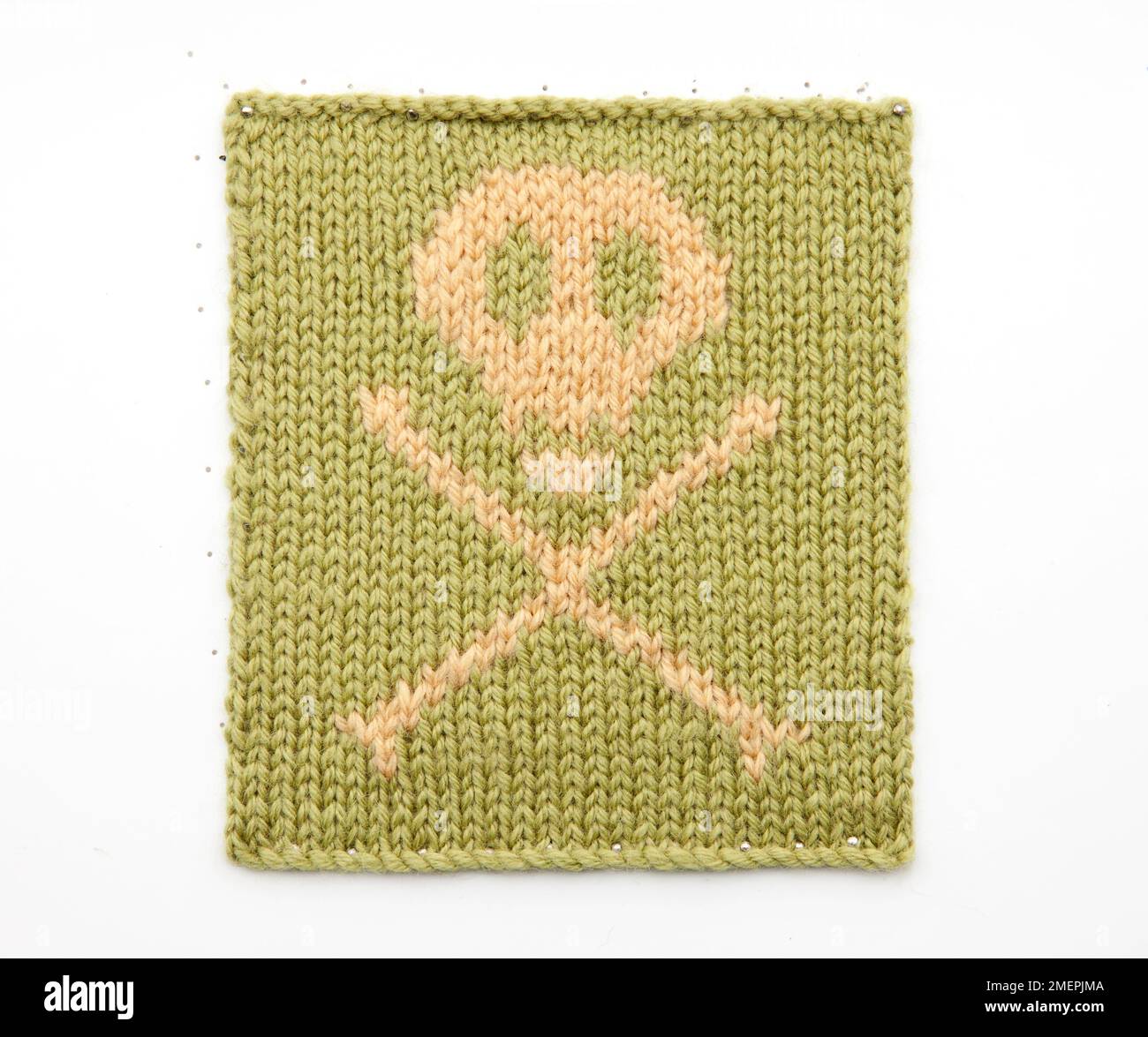 Skull and crossed bones knitting sample Stock Photo Alamy