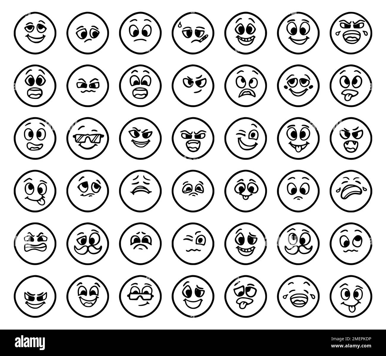 set-of-emoticons-showing-different-emotions-in-doodle-style-isolated-on