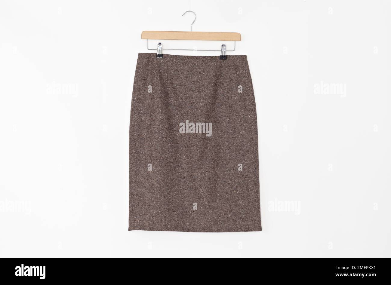 Classic tailored skirt on hanger Stock Photo