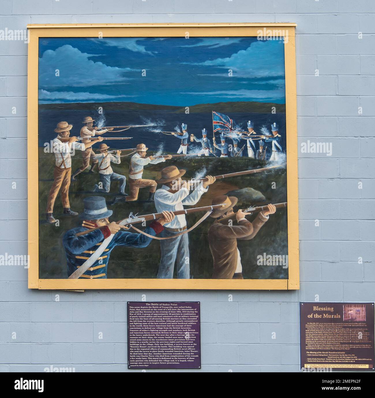 War of Independence, Sodus Point Mural, Wayne County, New York State Stock Photo