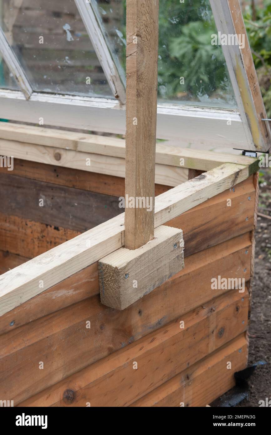 Constructing a cold frame Stock Photo