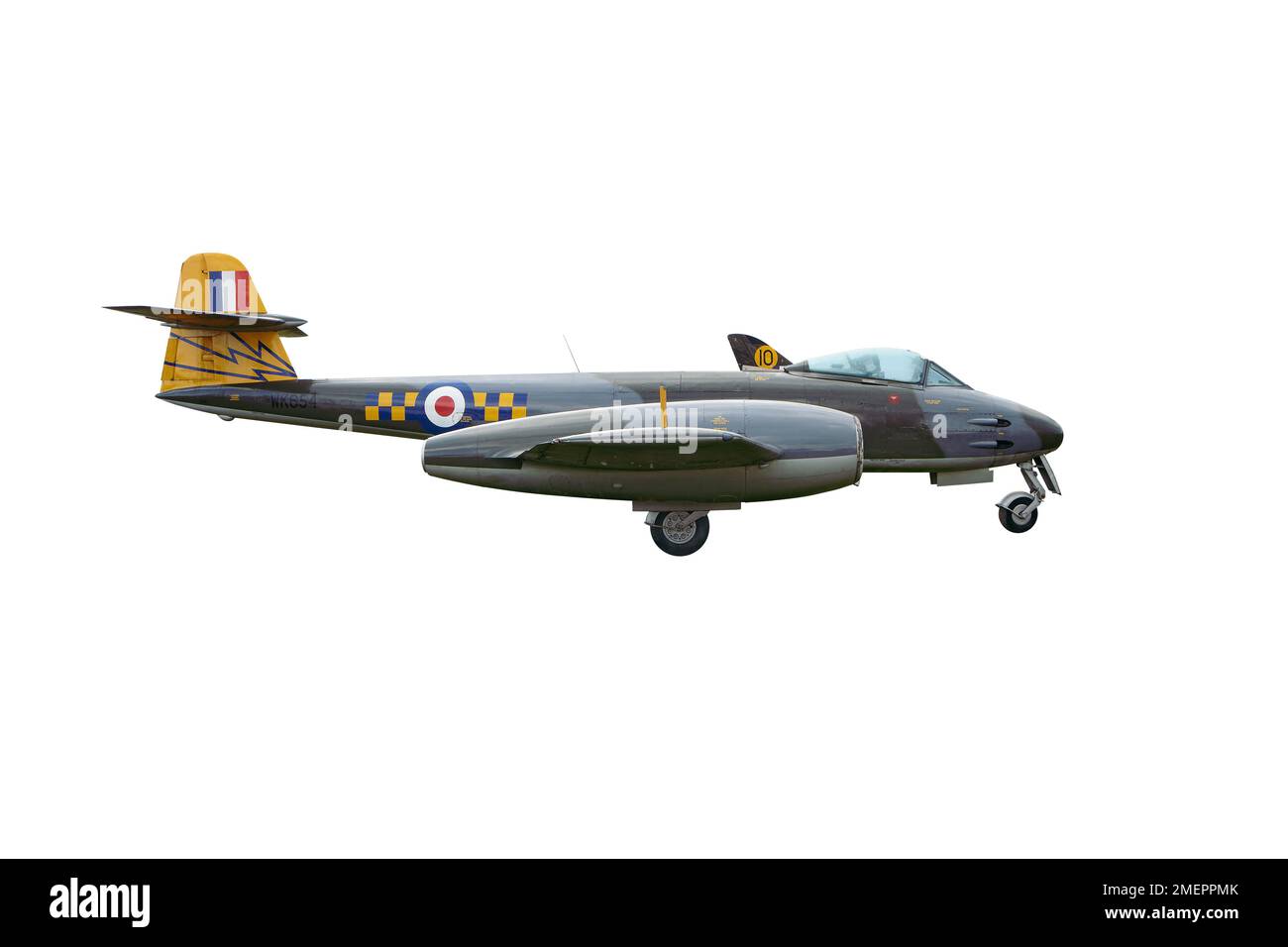Gloster Meteor F Mk.8 British jet fighter, side view Stock Photo