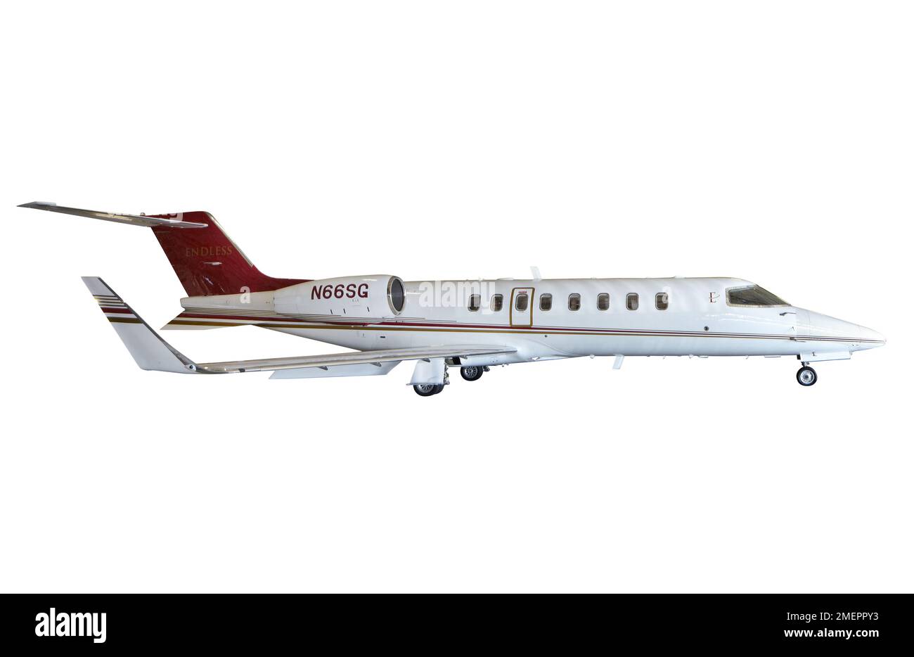 Bombardier Learjet 45 business jet aircraft, side view Stock Photo