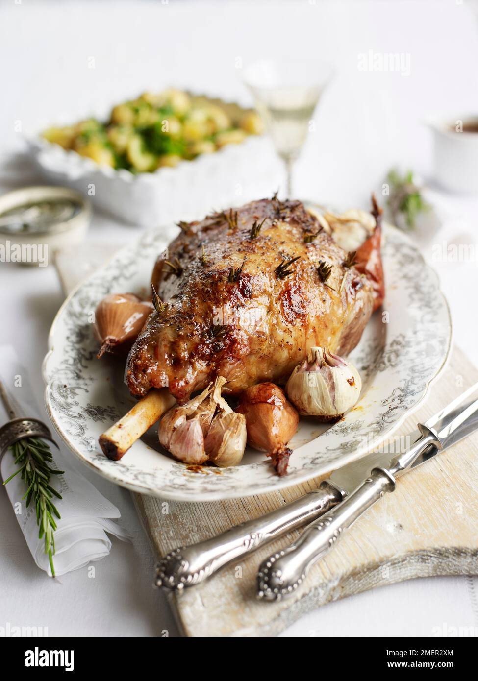 Roasted leg of lamb Stock Photo - Alamy