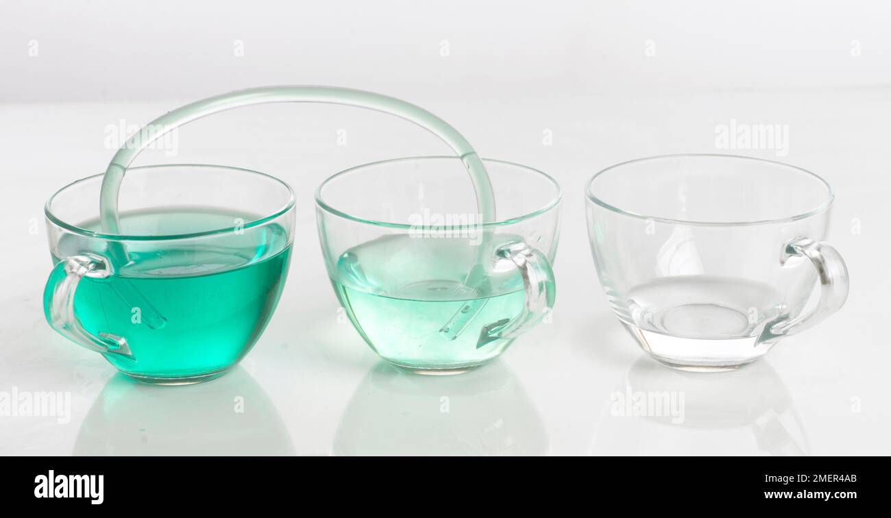 https://c8.alamy.com/comp/2MER4AB/three-cups-of-green-water-two-cups-attached-by-plastic-tube-2MER4AB.jpg