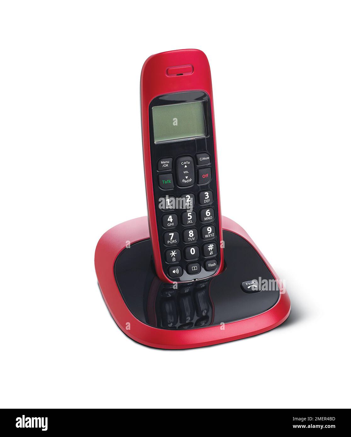 Red wireless phone handset and base Stock Photo - Alamy