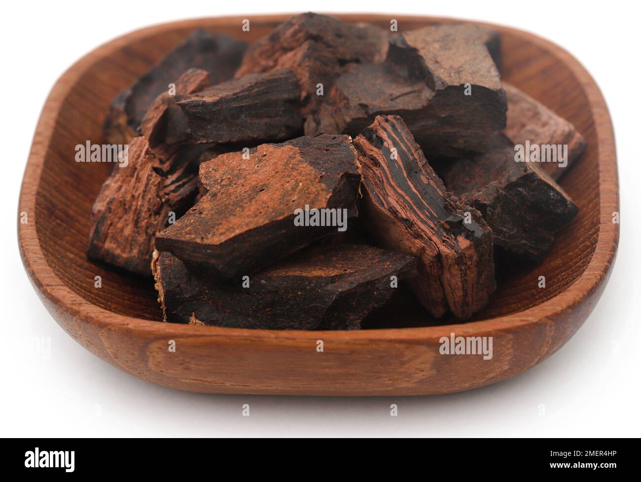 Edible black catechu extracted from acacia trees Stock Photo