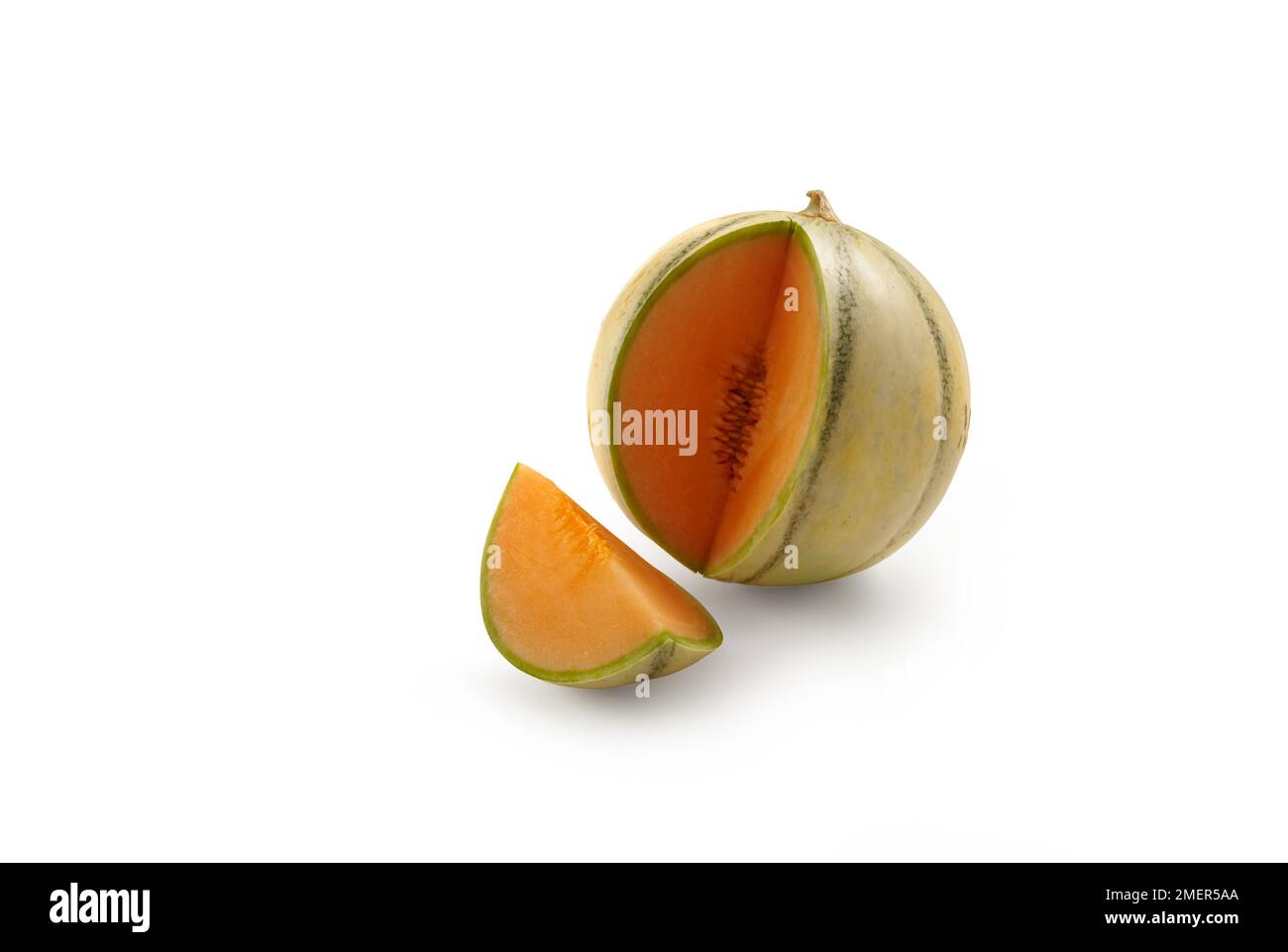 Segment cut from a charentais melon Stock Photo