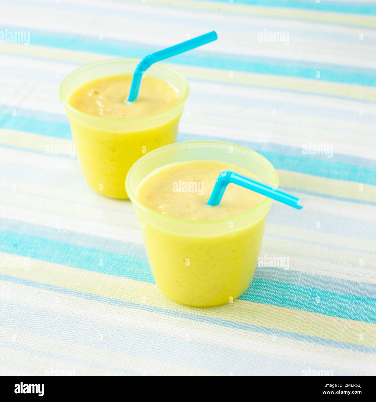 Banana, mango and yoghurt smoothie Stock Photo Alamy