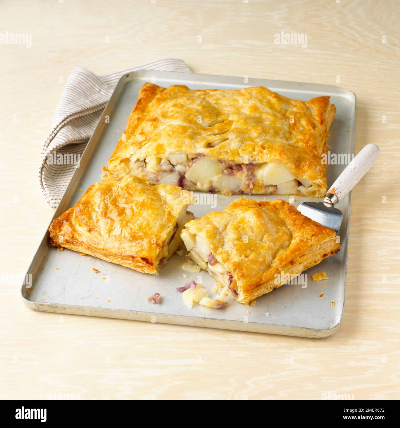 Cheese and onion pie Stock Photo - Alamy