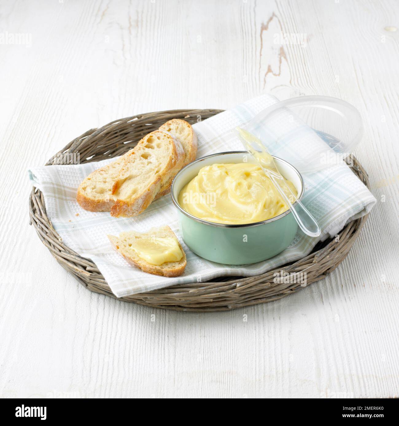 Mayonnaise and crusty bread Stock Photo Alamy