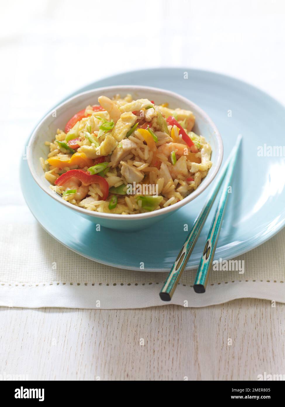 Nasi Goreng, chicken fried rice Stock Photo - Alamy