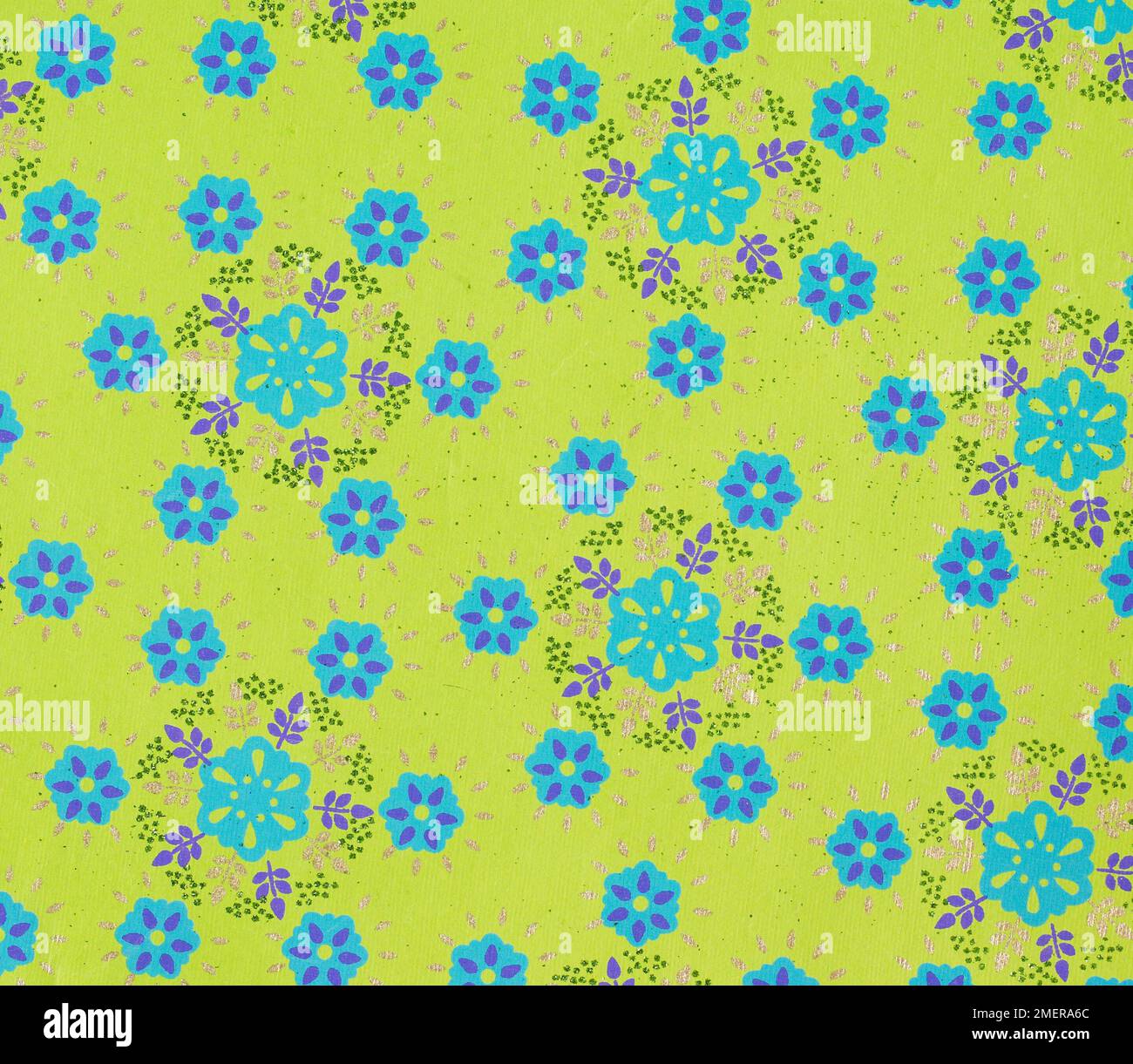 Green and blue flower patterned background Stock Photo - Alamy