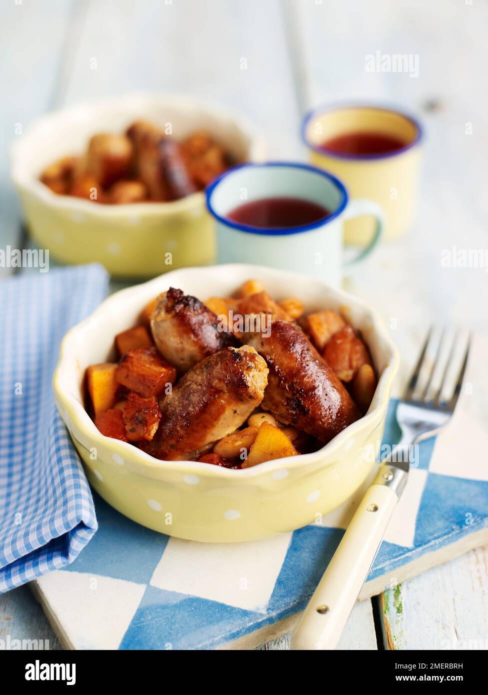 Sausage and potato hotpot Stock Photo Alamy
