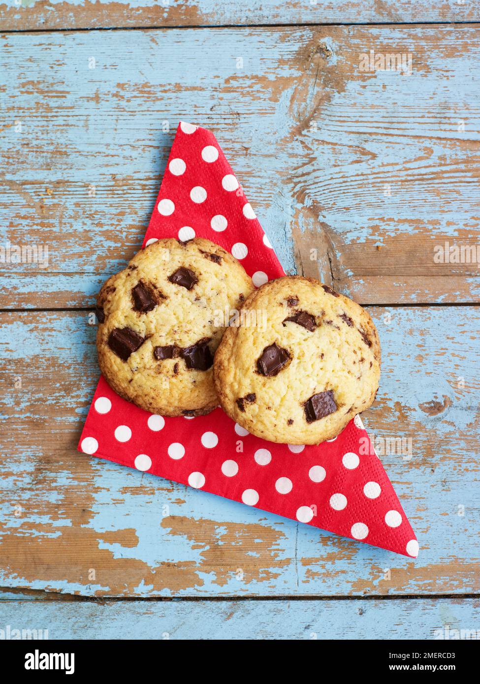Chocolate chip cookies or biscuits Stock Photo