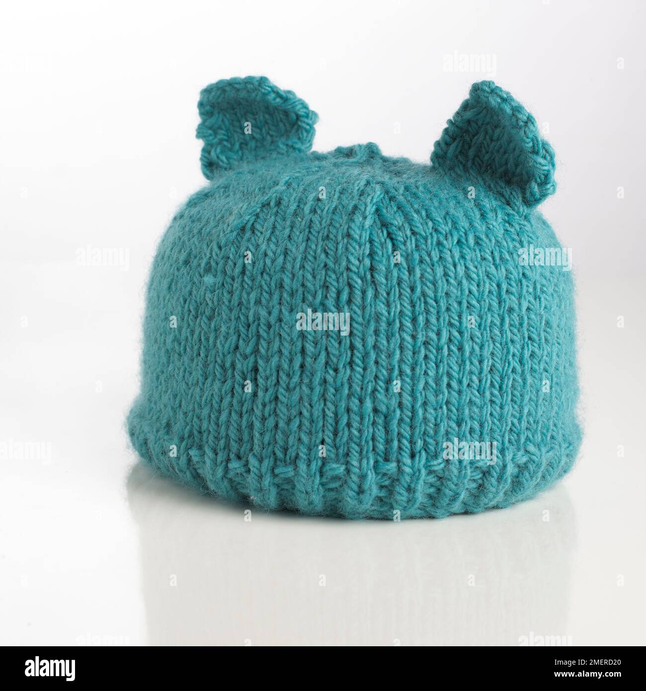 Knitted hat with ears Stock Photo