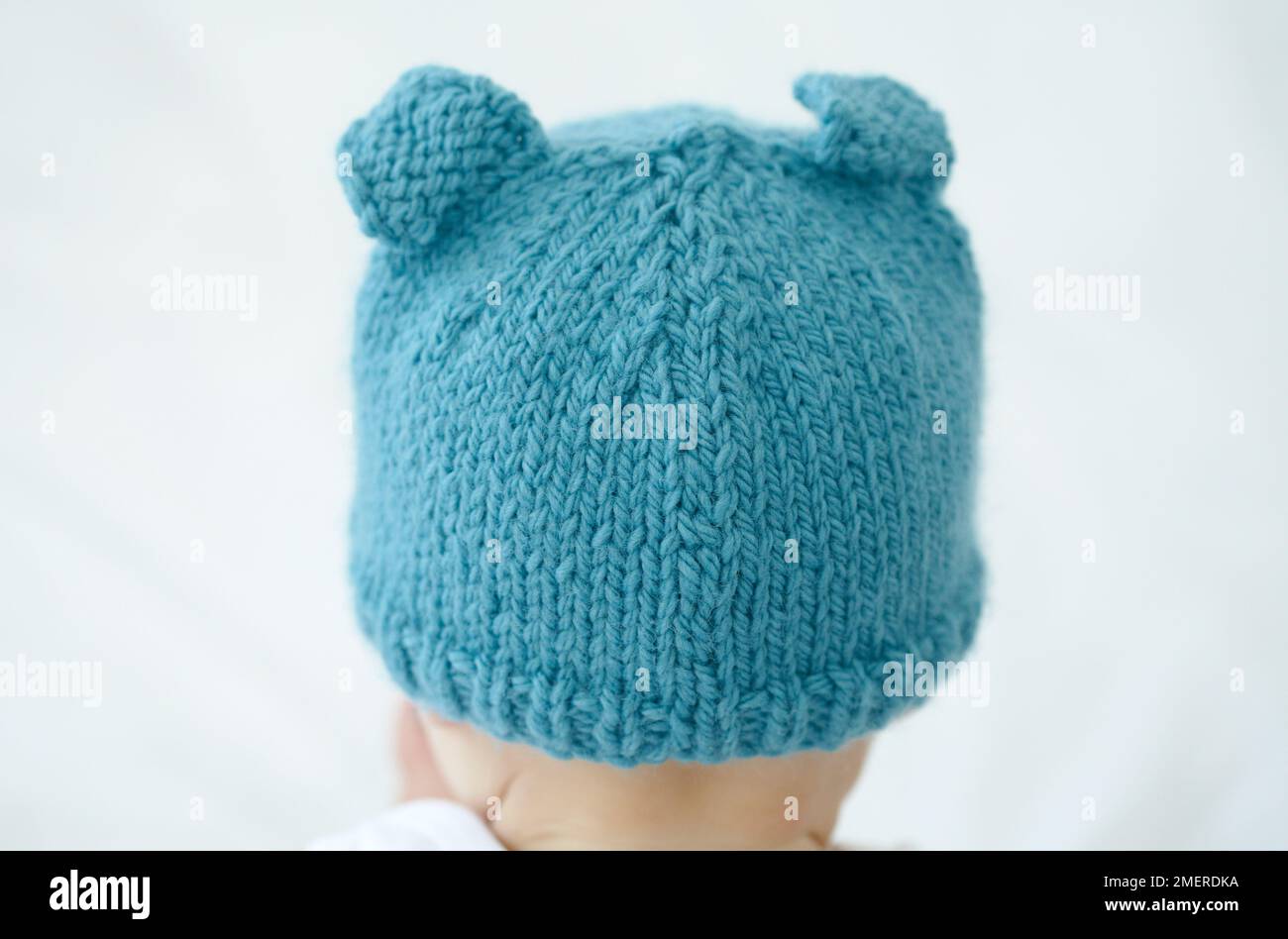 Knitted ear beanie hat Stock Photo
