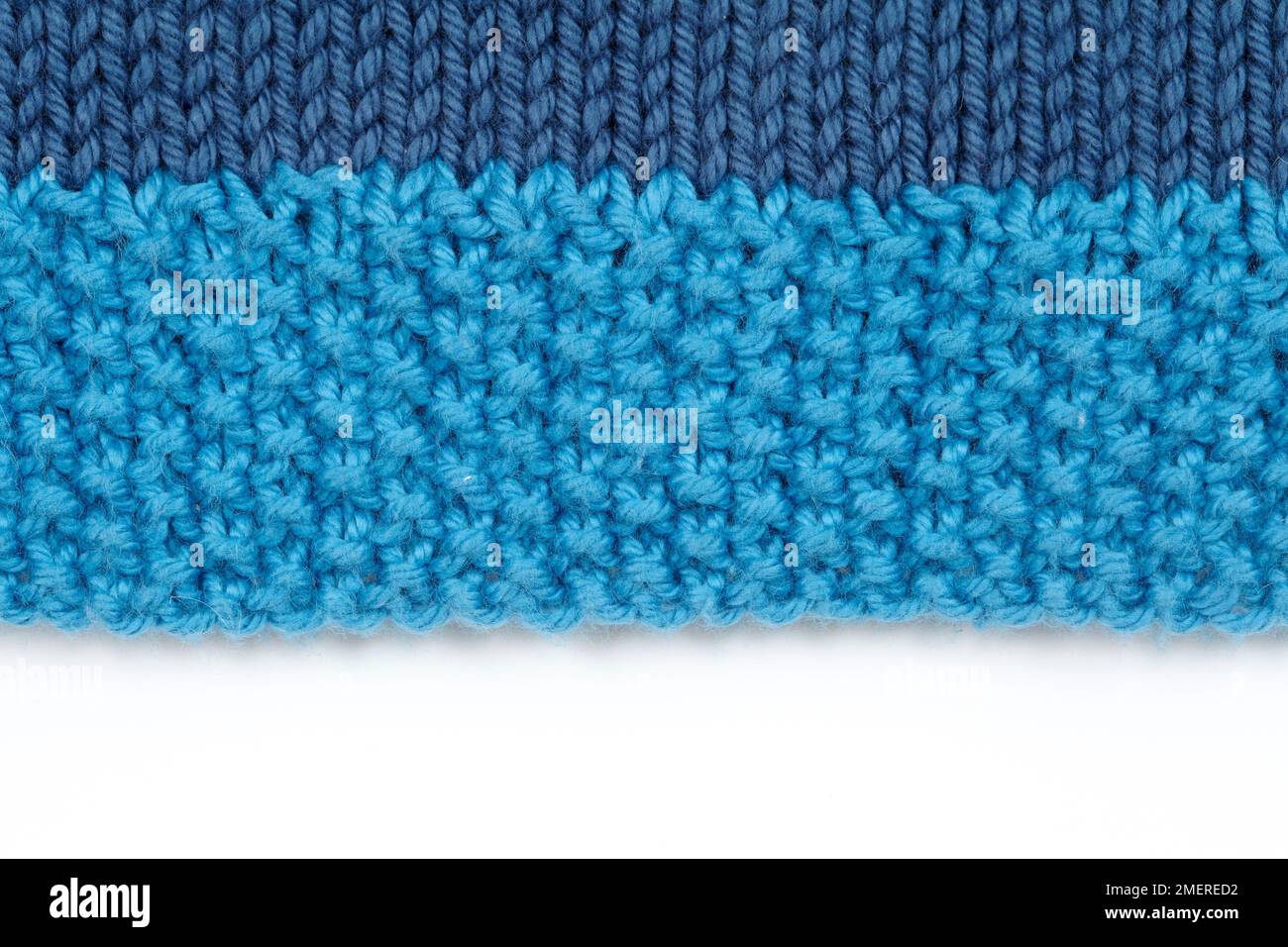 Close up of knitted jumper cuff Stock Photo