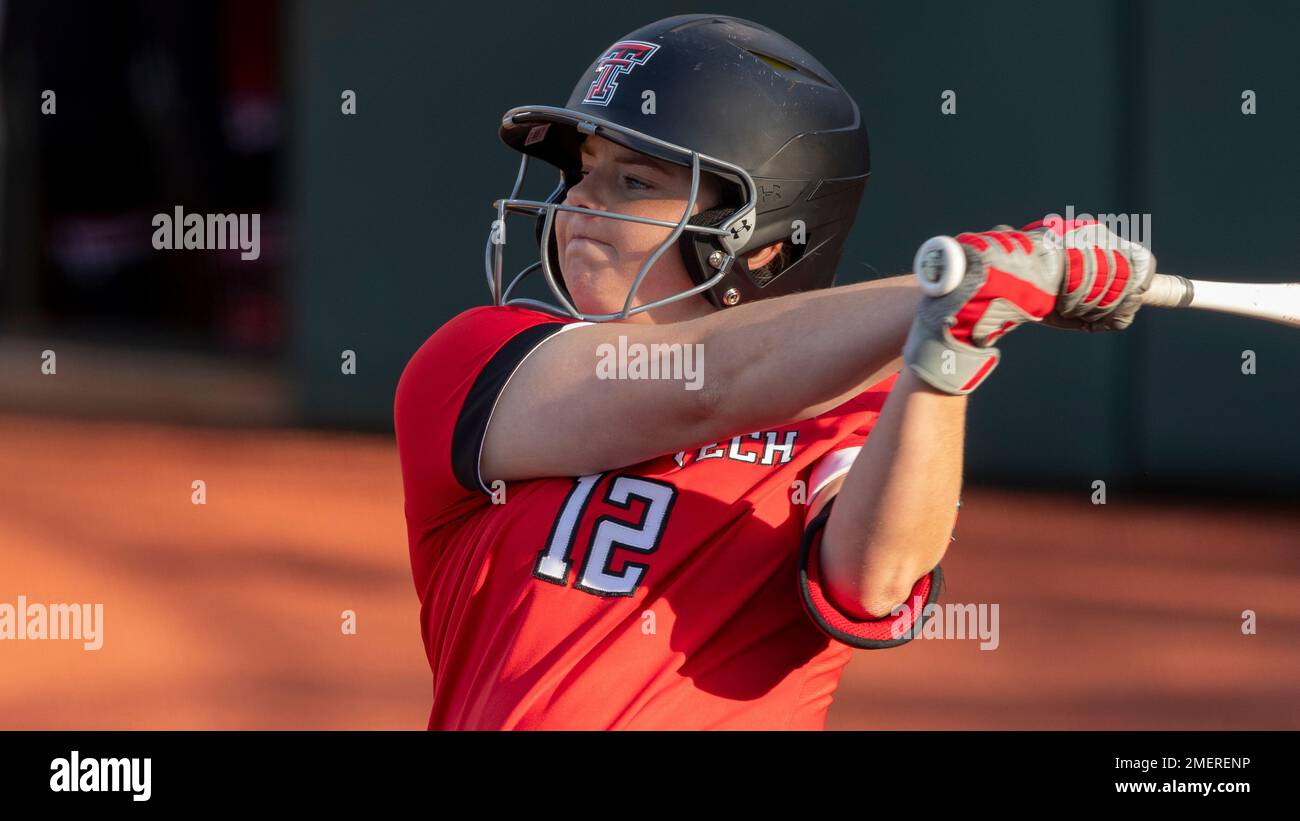 Texas Tech's Ellie Bailey goes to bat against Texas during an NCAA