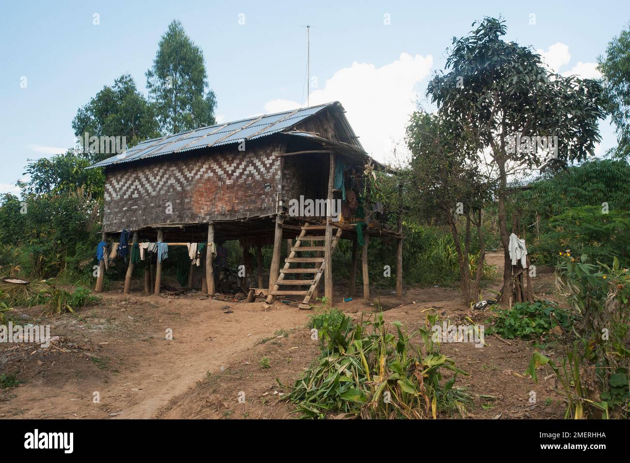 Myanmar, Eastern Myanmar, near Inle Lake, traditional stilt house in village Stock Photo Alamy