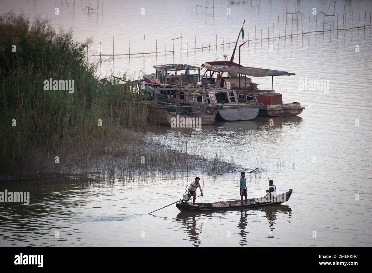 Myanmar, Northern Myanmar, Katha, boats Stock Photo Alamy