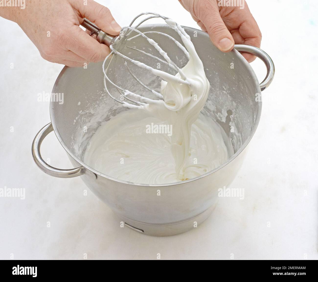 Mixing royal icing Stock Photo Alamy
