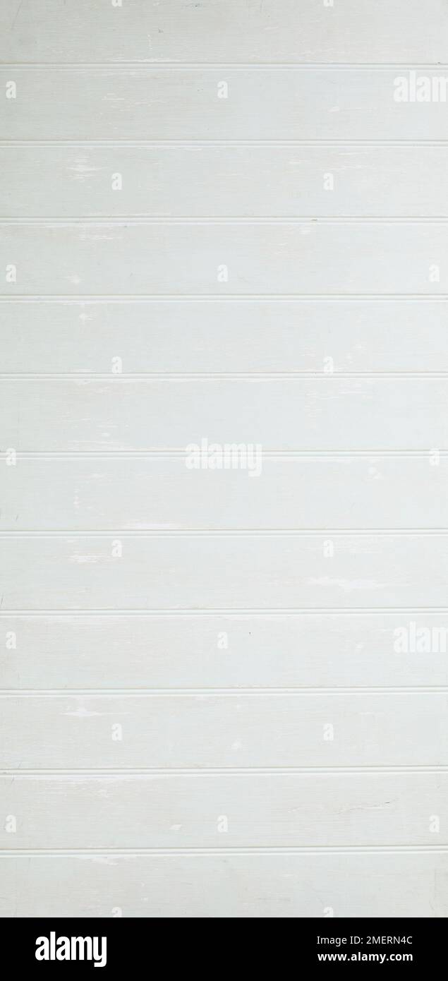 Textured backgrounds, white wood panel Stock Photo