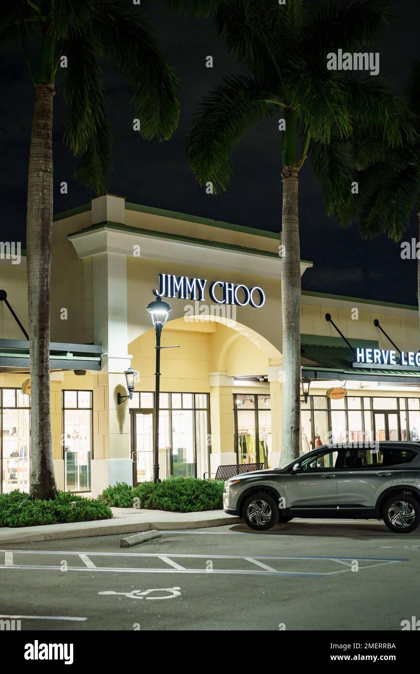 Sunrise, FL, USA - January 23, 2023: Jimmy Choo at Sawgrass Mills Mall Stock Photo