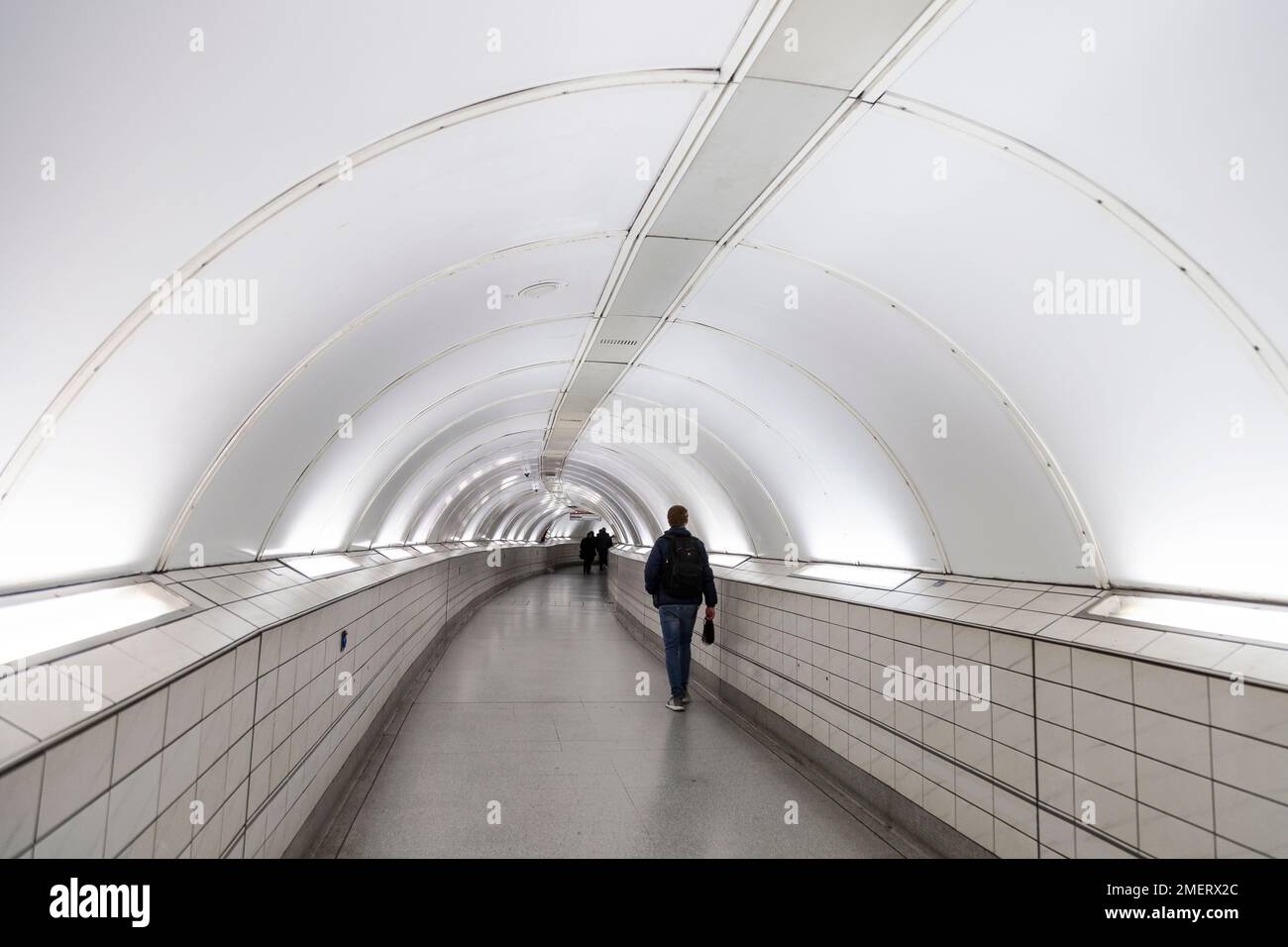 Tunnel to the Waterloo & City Line at Bank, London, UK Stock Photo