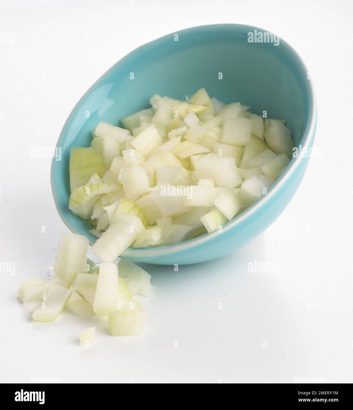 Bowl of chopped onion Stock Photo