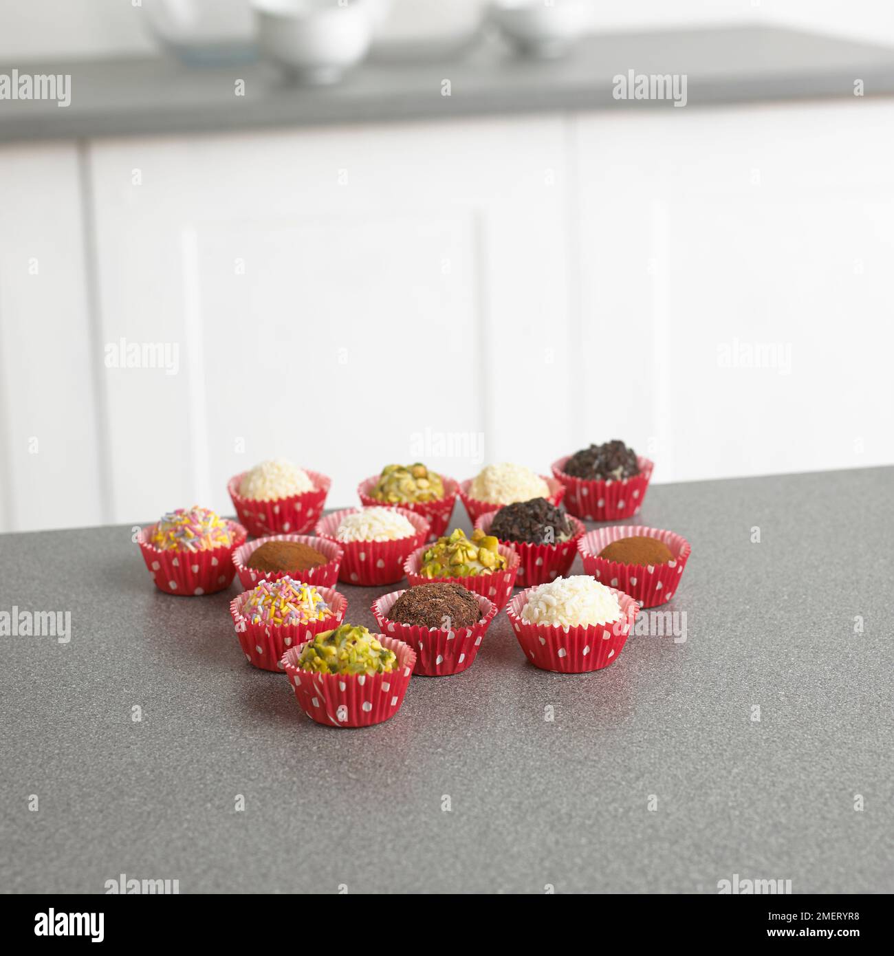 Coated chocolate truffles Stock Photo Alamy