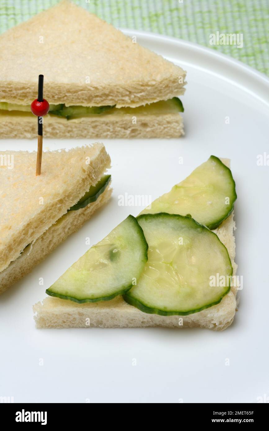 English cucumber sandwich, toast with cucumber slices Stock Photo Alamy