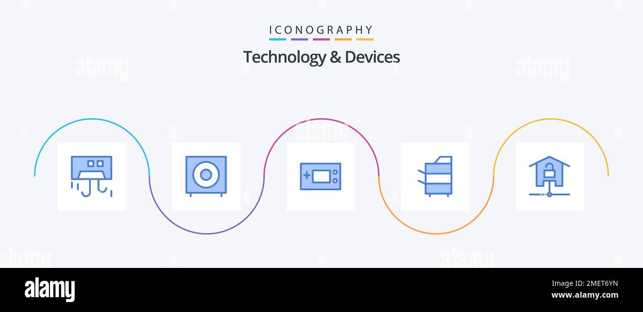 Devices Blue 5 Icon Pack Including electronics. copier. products ...