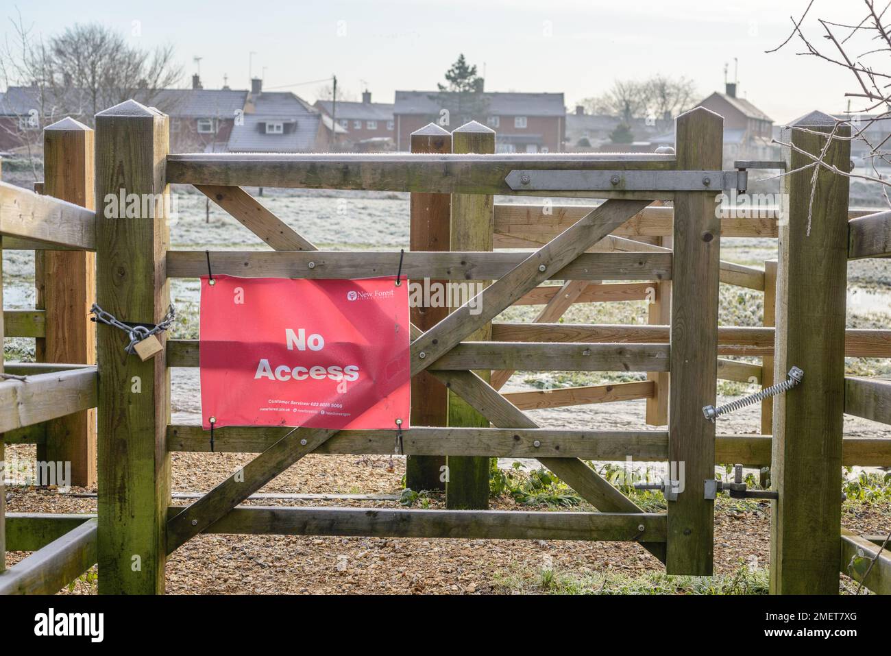 Footpath closed by flooding, January, 2023, UK Stock Photo