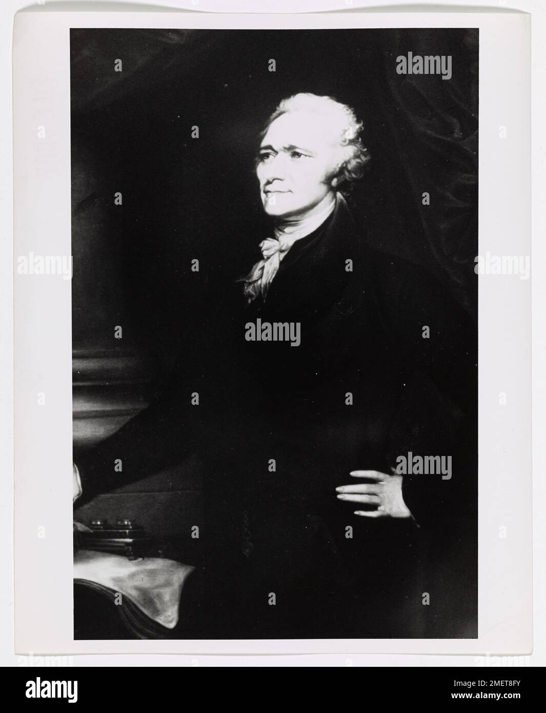 Photograph of a Portrait of Alexander Hamilton Artwork. Stock Photo