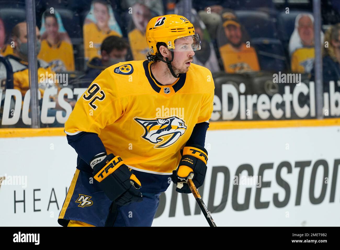 Nashville Predators center Ryan Johansen (92) plays against the Dallas