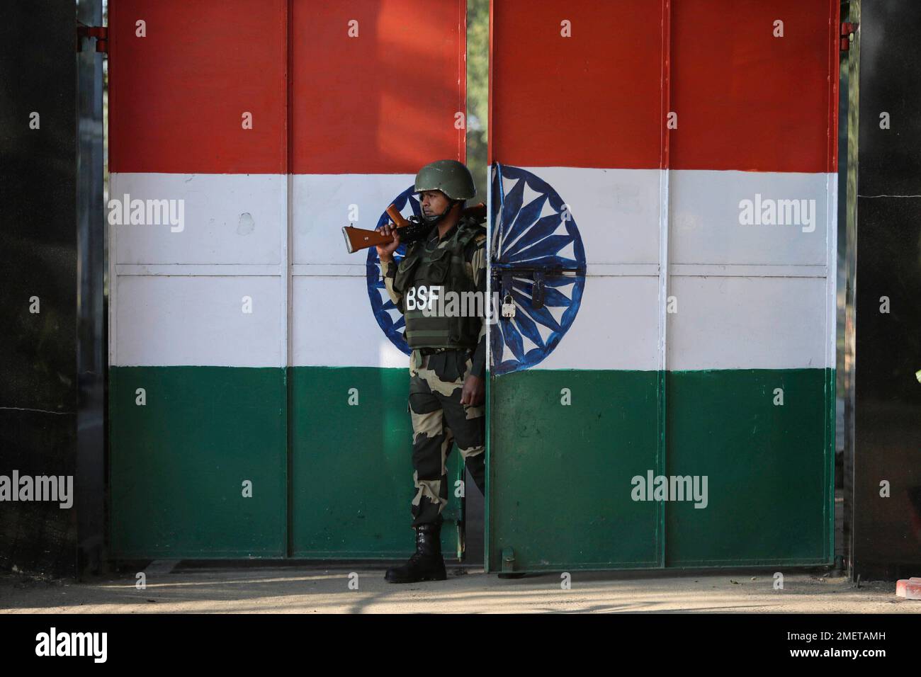 FILE - In this Jan. 23, 2020, file photo, an Indian Border Security ...