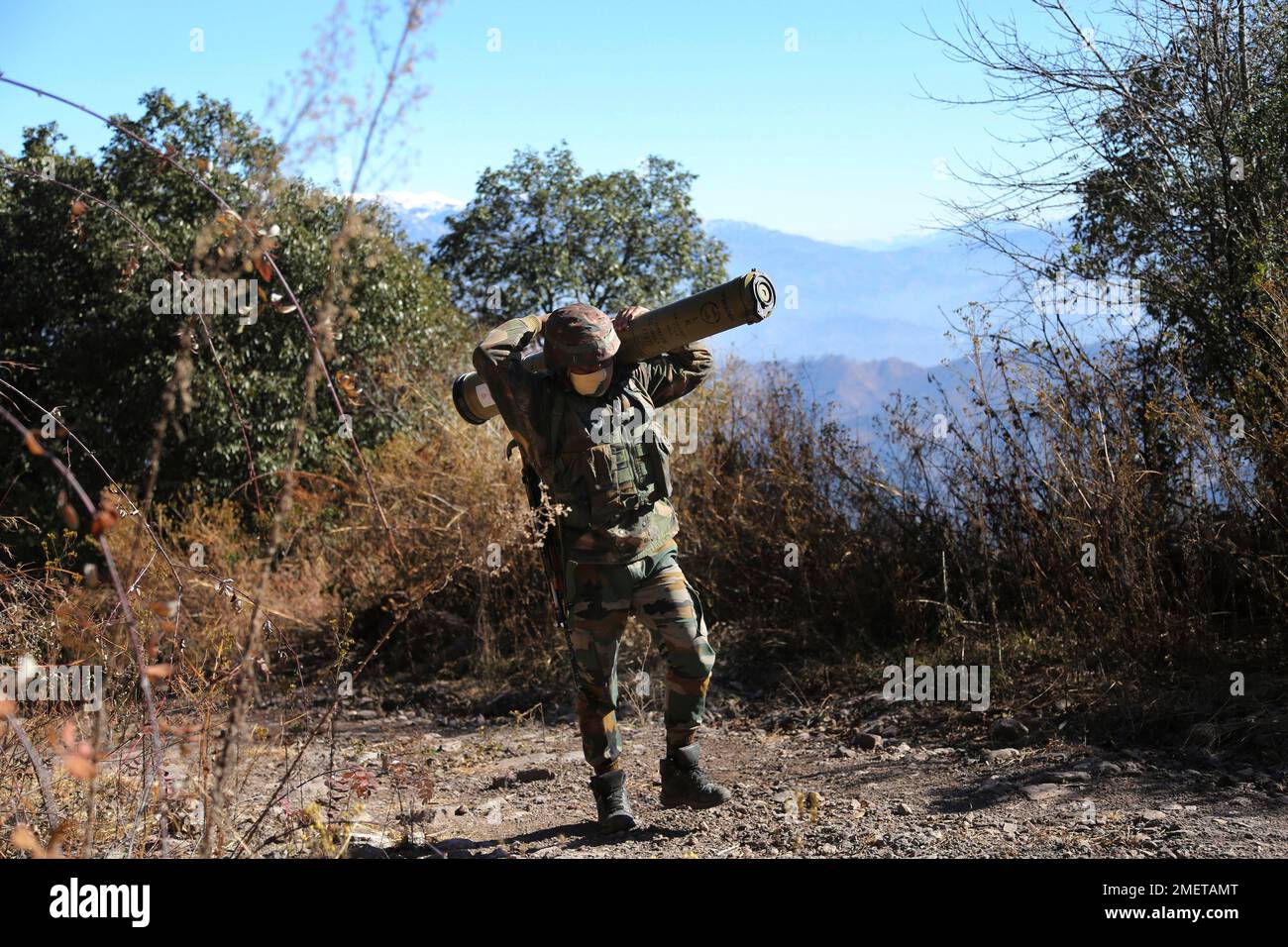 File in this dec 18 2020 file photo an indian army soldier carries