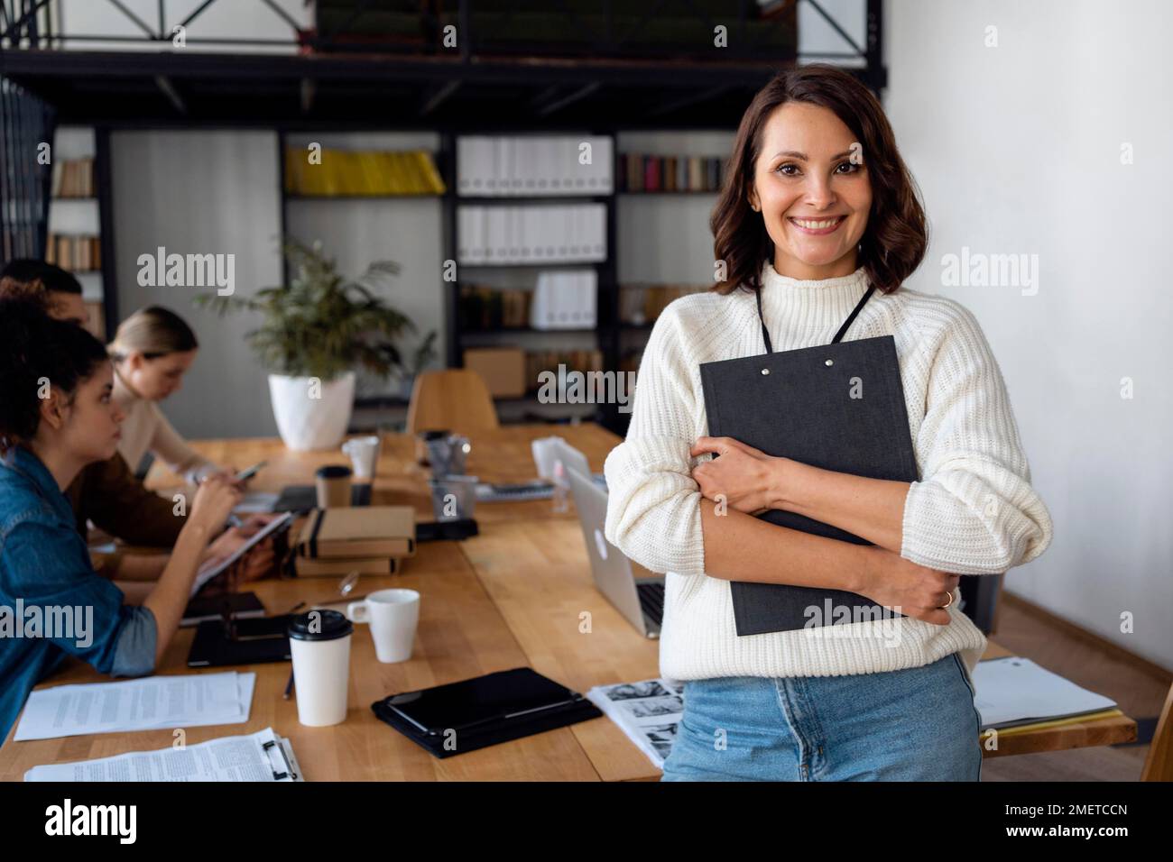 Business people conference room medium shot Stock Photo